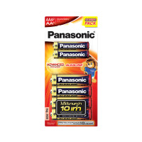 ราคา Panasonic พานาโซนิค ถ่านอัลคาไลน์ 1.5V ขนาด AA 4 ก้อนและ AAA 2 ก้อน รุ่น K-KJL6TA