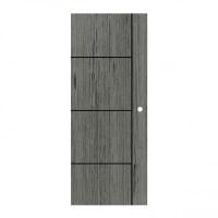 ราคา ประตู Laminate VINYL ภายใน MASTERWOOD รุ่น LMNM003 ขนาด 80 x 200 ซม. สีโอ๊กเทา เส้นสีดำ (เจาะลูกบิด) (60322007)