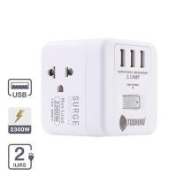 ราคา Toshino รางปลั๊ก 4 ช่อง 3 USB 3.1A 1 สวิตช์ ยาว 2 เมตร รุ่น CU-43USB