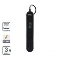 ราคา รางปลั๊กไฟ 3 ช่อง 1 สวิตซ์ 2 USB 2 Type-c 20W VOX รุ่น F5ST3-NON2-3141 WiFi ความยาวสาย 3 เมตร สีดำ (60367898)