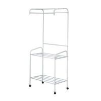 ราคา ราวแขวนตั้งพื้นพร้อมตะกร้าชั้นล่าง เหล็กเคลือบ KASSA HOME รุ่น 407 ขนาด 79 x 43.5 x 182 ซม. สีขาว (60319139)