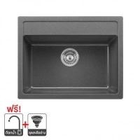 ราคา อ่างล้างจาน 1 หลุม TECNOPLUS รุ่น TNP 584621 ขนาด 58 ซม. สีดำ (60321026)