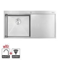 ราคา อ่างล้างจานฝัง 1 หลุม 1 ที่พัก TECNOPLUS รุ่น TNP 1092 UD ขนาด 100 ซม. สีสเตนเลส (60170653)