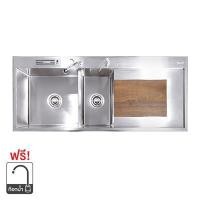 ราคา อ่างล้างจานฝัง 2 หลุม 1 ที่พัก TECNOPLUS รุ่น TNP SOFIA 2B1D ขนาด 116 ซม. สีสเตนเลส (60316487)