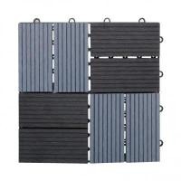 ราคา แผ่นไม้เทียมปูพื้นลายเหลี่ยมสลับ ROTATE FONTE รุ่น DT002 ขนาด 30 x 30 x 2.2 ซม. สีเทา - ดำ (60239651)