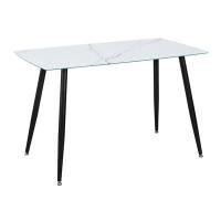 ราคา โต๊ะอาหารหน้ากระจกลายหินอ่อน KASSA รุ่น KT-212 ขนาด 120 x 70 ซม. สีขาว (60348163)