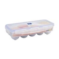 ราคา กล่องใส่ไข่ฝาล็อก 10 ฟอง SUPER LOCK รุ่น JCP-6110 ขนาด 13 x 28 x 7.5 ซม. สีขาว - น้ำเงิน (60217293)