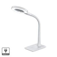 ราคา โคมไฟอ่านหนังสือตั้งโต๊ะ ระบบสัมผัสพร้อมแว่นขยาย (LED 7W) LUZINO รุ่น GX8289 สีขาว (60272216)