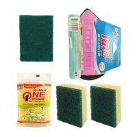 ราคา ชุดแผ่นใยขัดและฟองน้ำทำความสะอาดภาชนะพร้อมด้ามจับหัวจรวด โพลี-ไบรท์ รุ่น 6117-2B (ชุด 5 ชิ้น) คละสี (60304088)