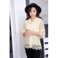 ราคา NN&NN Shop_N-0010_เสื้อลูกไม้คอปก หลายสี 46&quot; เหลืองอ่อน (2371)