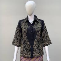 ราคา NN&NN Shop_N-0001_เสื้อเชิ้ตผ้าลินินแต่งลูกไม้ สีพื้น 38" ดำ, 44 (2859)