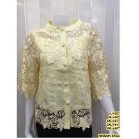 ราคา NNandNN Shop_N-0001_เสื้อผ้าลินินแต่งลูกไม้ สีพื้น หลายขนาด เหลืองอ่อน, 40 (2981)