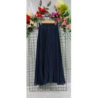 ราคา NN&NN Shop_7-0016 กางเกงพลีท สีพื้น ฟรีไซส์ กรม (3204)