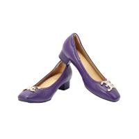 ราคา ELLE SHOES รองเท้าหนังแกะ ทรงส้นเหลี่ยม LAMB SKIN COMFY COLLECTION รุ่น Block heel สีม่วง ELB003 (ELB00312307L2VI)
