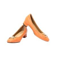 ราคา ELLE SHOES รองเท้าหนังแกะ ทรงส้นเหลี่ยม LAMB SKIN COMFY COLLECTION รุ่น Block heel สีส้ม ELB003 (ELB00312307L2OR)