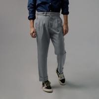 ราคา era-won กางเกงขายาว รุ่น Double Belts Trousers V1 ทรง Skinny Crop เอวสูง สี Mad Grey (เทา) (E24MBBW0099GY34)