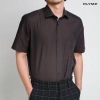 ราคา OLYMP LUXOR Shirt เสื้อเชิ้ตผู้ชายแขนสั้น สีน้ำตาลผ้าเรียบ ทรงหลวม ใส่สบาย รีดง่าย AUTU24 (Y24SAL04P1BRSS)