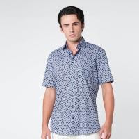 ราคา OLYMP LUXOR Shirt เสื้อเชิ้ตสีกรมท่า พิมพ์ลาย ใส่สบาย รีดง่าย (Y24SSL03N2NVSS)