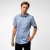 ราคา OLYMP LUXOR Shirt เสื้อเชิ้ตสีน้ำเงิน พิมพ์ลาย ใส่สบาย รีดง่าย (Y24SPL04N1BUSS)