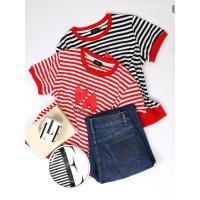 ราคา ELLE เสื้อยืด T-SHIRT ผ้า COTTON/SPANDEX ลายริ้ว แขนสั้น ทรง BASIC สกรีนลายกราฟฟิค รุ่น W3K699 (W3K699A2401PSRE)