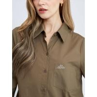 ราคา ELLE เสื้อเชิ๊ตสตรีผ้า COTTON แขนยาว ทรงBASIC กระเป๋าอกรีดเพชรโลโก้ ELLE รุ่น W3B223 (มีให้เลือก 2 สี) (W3B223C2301PSOV)