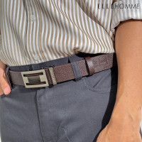 ราคา ELLE HOMME เข็มขัดหนังวัวแท้ สำหรับผู้ชาย H84005723 (H8400572355XXBL)