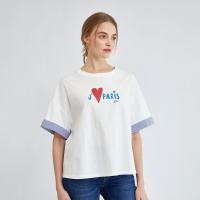 ราคา ELLEเสื้อยืด T-SHIRT OVERSIZE ผ้า COTTON หน้าสั้น หลังยาว รุ่น W3K689 (W3K68962401PSOW)