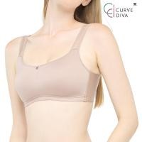 ราคา Wacoal Curve Diva Wireless Bra บราไร้โครง เก็บกระชับ สาวคัพใหญ่ รุ่น WB7546 (WB7546D3BL)