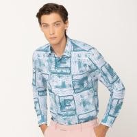 ราคา Guy Laroche เสื้อเชิ้ตแขนยาว สีฟ้า ผ้า 100% Polyester ทรง SLIM FIT รุ่น BAB7200W5BU (BAB7200W5BUM0)