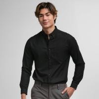 ราคา era-won เสื้อเชิ้ต คอปก แขนยาว Oxford Shirt Signature สี Black (กระดุมสีดำ) (E25MTCO0876BK01)