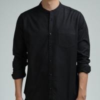 ราคา era-won เสื้อเชิ้ต ทรงปกติ Oxford Shirt แขนยาว คอจีน สี Black (E25MTCO1776BB03)