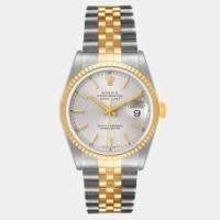 ราคา Rolex Silver 18k Yellow Gold And Stainless Steel Datejust 16233 Men's Wristwatch 36 mm (611124)