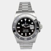 ราคา Rolex Black Date Stainless Steel Submariner Men's Wristwatch 41 mm (714766)