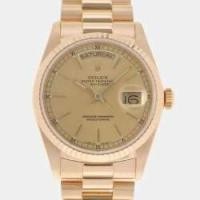 ราคา Rolex Champagne 18K Yellow Gold Day-Date 18038 Automatic Men's Wristwatch 36 mm (703000)
