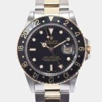 ราคา Rolex Black 18K Yellow Gold And Stainless Steel GMT-Master 16753 Automatic Men's Wristwatch 40 mm (700399)