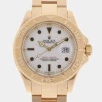 ราคา Rolex White 18K Yellow Gold Yacht Master 16628 Men's Wristwatch 40 mm (700445)