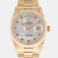 ราคา Rolex MOP Ruby 18K Yellow Gold Day Date 18238 Men's Wristwatch 36 mm (690117)