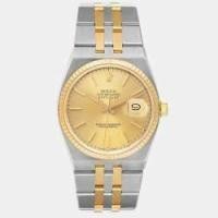 ราคา Rolex Champagne 18k Yellow Gold And Stainless Steel Oysterquartz Datejust 17013 Men's Wristwatch 36 mm (678955)