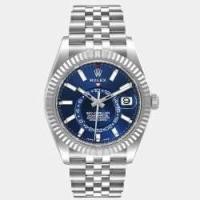 ราคา Rolex Blue dial Jubilee Stainless Steel & 18k White Gold Sky-Dweller Men's Wristwatch 42 mm (661004)