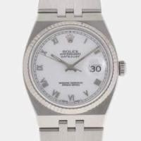 ราคา Rolex White 18k White Gold And Stainless Steel Oysterquartz Datejust 17014 Automatic Men's Wristwatch 36 mm (733894)