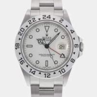 ราคา Rolex White Stainless Steel Explorer II 16570 Automatic Men's Wristwatch 40 mm (734183)