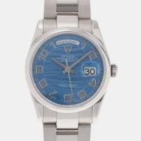 ราคา Rolex Blue 18k White Gold Day-Date 118209 Automatic Men's Wristwatch 36 mm (734184)