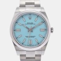 ราคา Rolex Blue Stainless Steel Oyster Perpetual 124300 Automatic Men's Wristwatch 41 mm (734307)