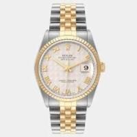 ราคา Rolex Ivory 18k Yellow Gold And Stainless Steel Datejust 16233 Automatic Men's Wristwatch 36 mm (731962)