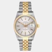 ราคา Rolex Silver 18k Yellow Gold And Stainless Steel Datejust 16013 Automatic Men's Wristwatch 36 mm (673841)