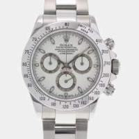 ราคา Rolex White Stainless Steel Cosmograph Daytona 116520 Automatic Men's Wristwatch 40 mm (729208)