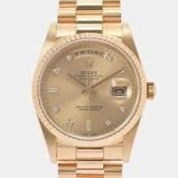 ราคา Rolex Champagne 18k Yellow Gold 18238 Day-Date Automatic Men's Wristwatch 36 mm (727433)