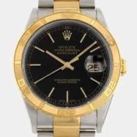 ราคา Rolex Black 18k Yellow Gold And Stainless Steel Datejust 16263 Automatic Men's Wristwatch 36 mm (727182)