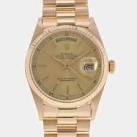 ราคา Rolex Champagne 18k Yellow Gold Day-Date 18038 Automatic Men's Wristwatch 36 mm (726733)