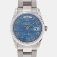ราคา Rolex Blue 18k White Gold Day-Date 118209 Automatic Men's Wristwatch 36 mm (722655)
